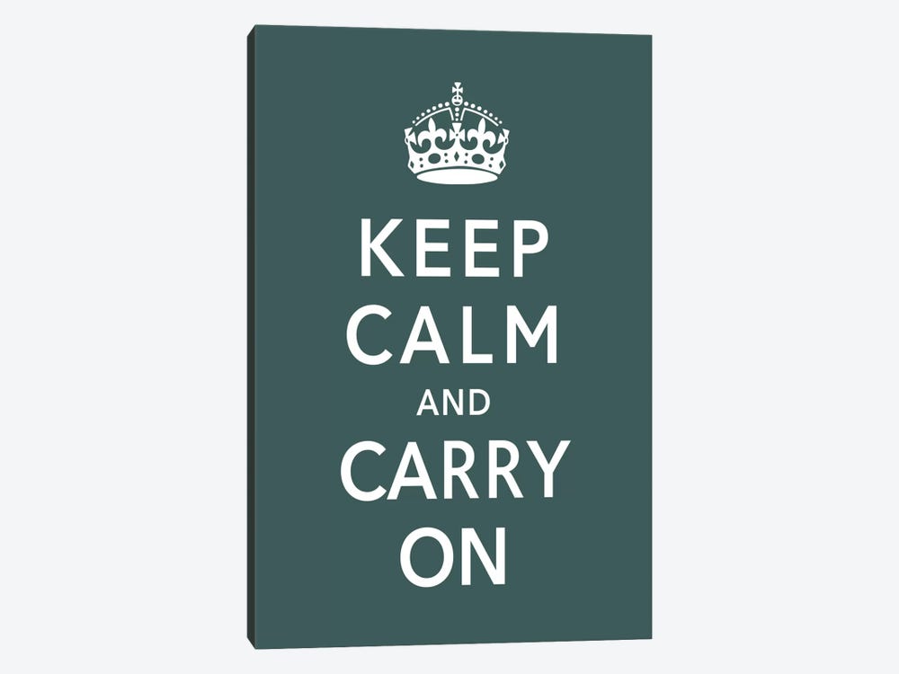 Keep Calm & Carry on (green) by Unknown Artist 1-piece Canvas Print