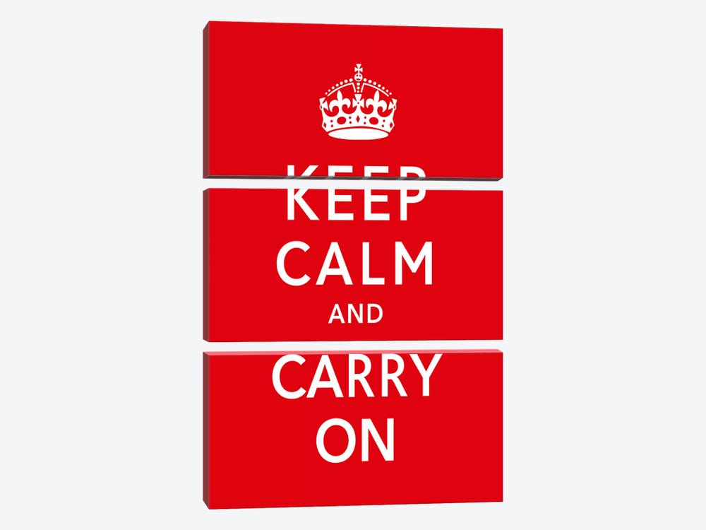 Keep Calm & Carry on by Unknown Artist 3-piece Canvas Artwork