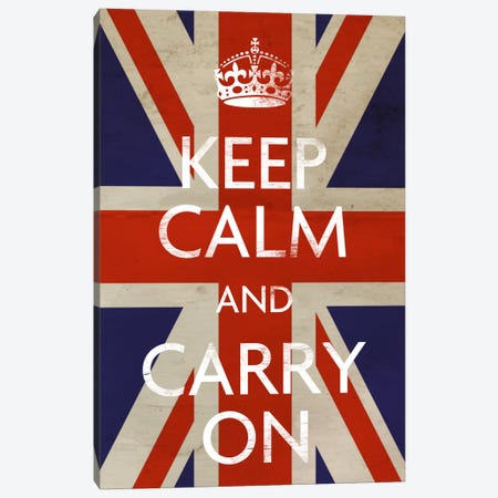 Keep Calm & Carry on (British Flag) Canvas Print #5023} by Unknown Artist Canvas Print