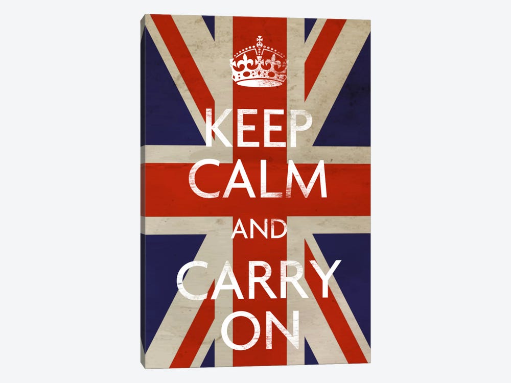 Keep Calm & Carry on (British Flag) by Unknown Artist 1-piece Canvas Art Print