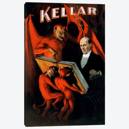 Kellar: Book of The Damned Vintage Magic Poster Canvas Print #5029} by Unknown Artist Canvas Print