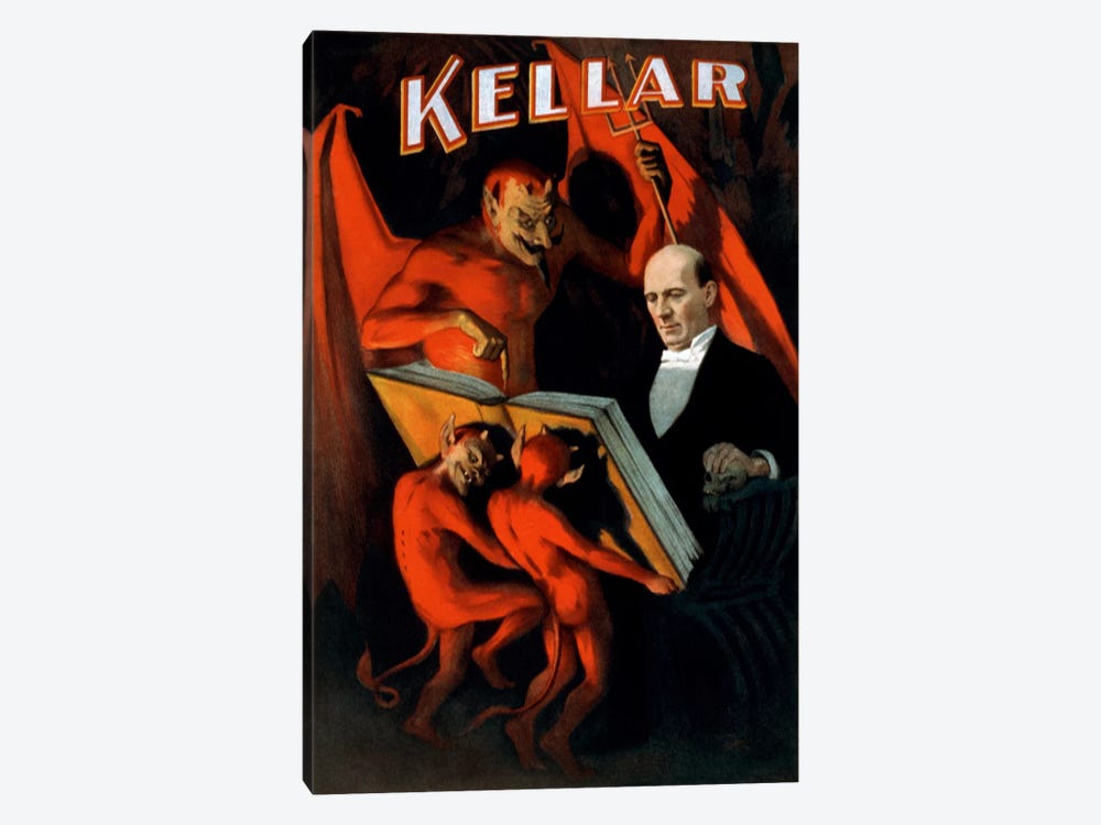 Kellar: Book of The Damned Vintage Magic Poster by Unknown Artist 1-piece Canvas Print
