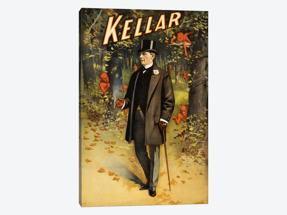 Kellar: In The Forest of Demons (imps) Vintage Magic Poster by Unknown Artist 1-piece Canvas Print