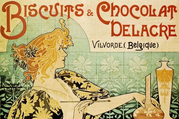 Delacre Biscuits & Chocolat Vintage Poster