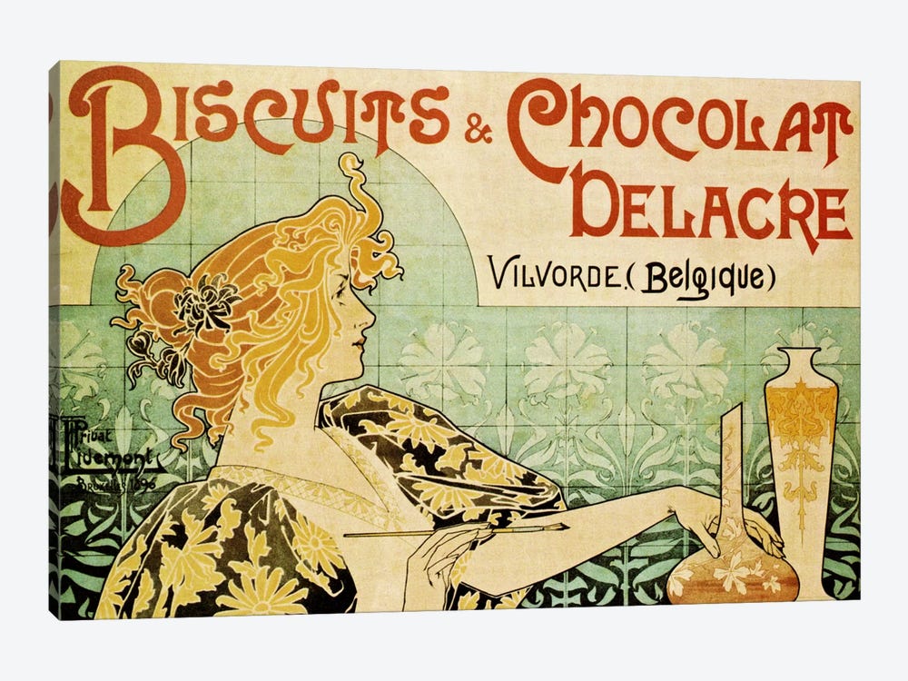 Delacre Biscuits & Chocolat Vintage Poster 1-piece Canvas Art Print