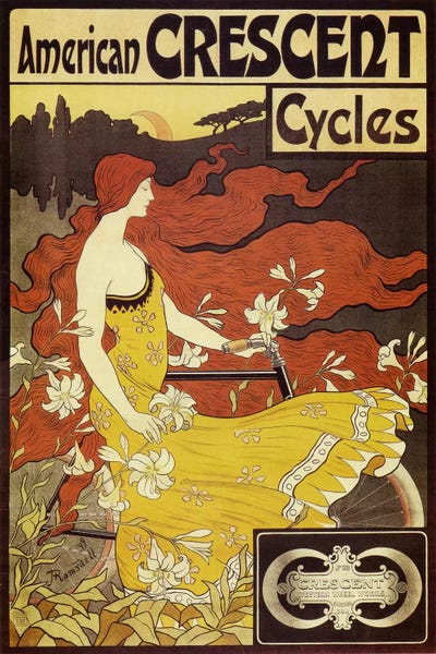 American Crescent Bicycles Vintage Poster