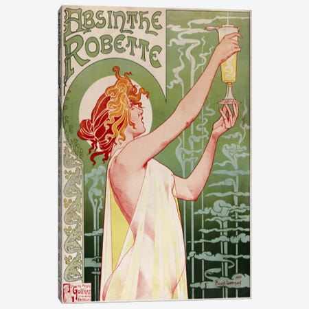 Absinthe Robette Vintage Poster Canvas Print #5034} by Henri Privat-Livemont Canvas Print