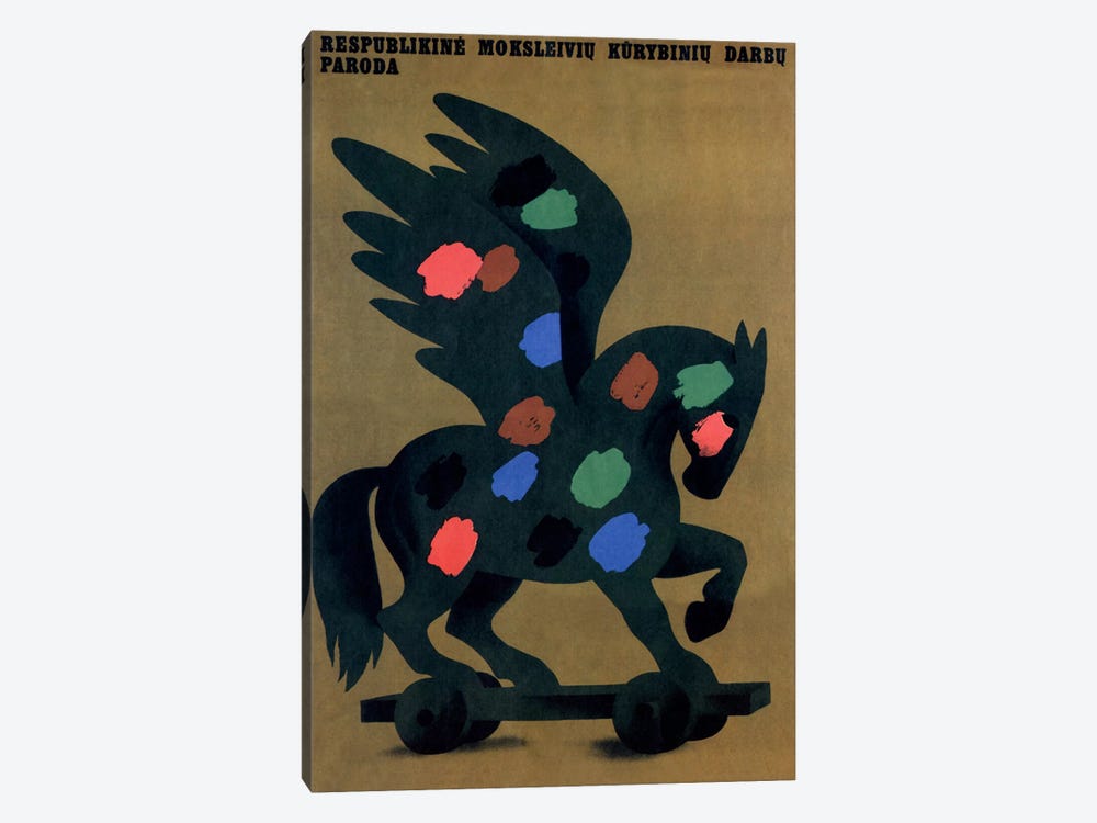 Student Creative Works Exhibition Soviet Vintage Poster by Unknown Artist 1-piece Canvas Art