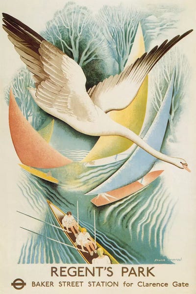 Swans: Regent's Park London Underground Vintage Poster by Unknown Artist