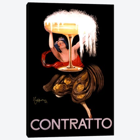 Contratto Champagne Vintage Advertisement Canvas Print #5050} by Leonetto Cappiello Canvas Art