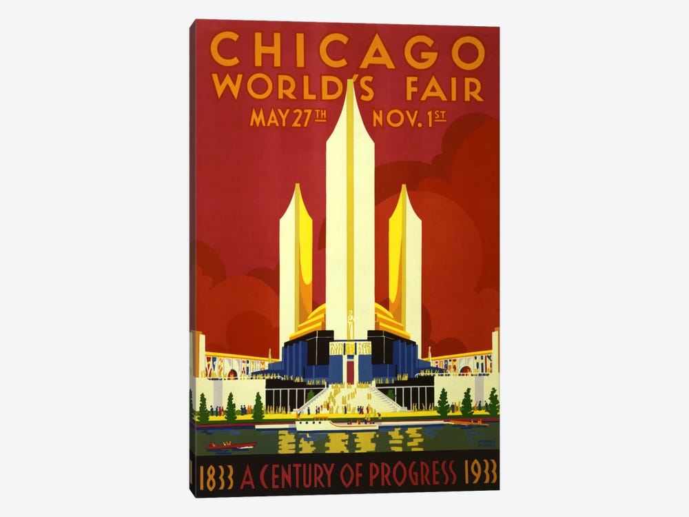Chicago World's Fair 1933 Vintage Poster by Unknown Artist 1-piece Canvas Print