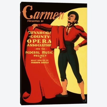 Carmen Opera Matador Vintage Poster Canvas Print #5063} by Unknown Artist Canvas Art Print