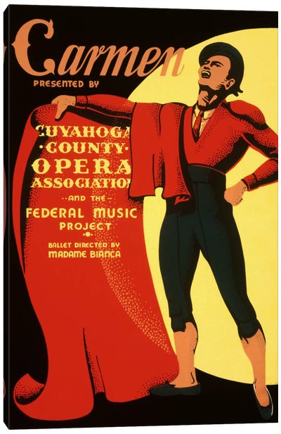 Carmen Opera Matador Vintage Poster Canvas Art Print - Entertainer Art