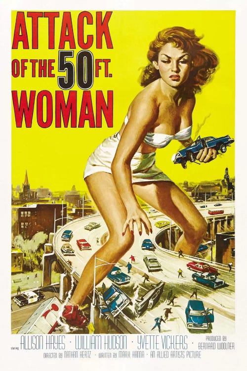 Attack of The 50 Foot Woman Vintage Movie Poster