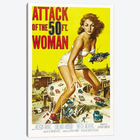 Attack of The 50 Foot Woman Vintage Movie Poster Canvas Print #5067} by Reynold Brown Canvas Art
