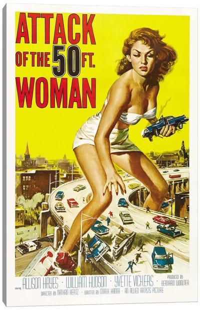 Attack of The 50 Foot Woman Vintage Movie Poster Canvas Art Print