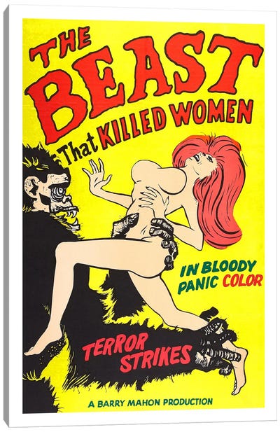 The Beast That Killed Women Vintage Horror Movie Poster Canvas Art Print - Monster Art