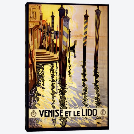 Venise Et Le Lido Venice Italy Vintage Travel Poster Canvas Print #5091} by Unknown Artist Canvas Art