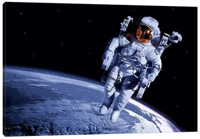 Spaceman Canvas Art Print - Earth Art