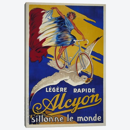 Alcyon French Bicycle Advertising Vintage Poster Canvas Print #5151} by Unknown Artist Art Print