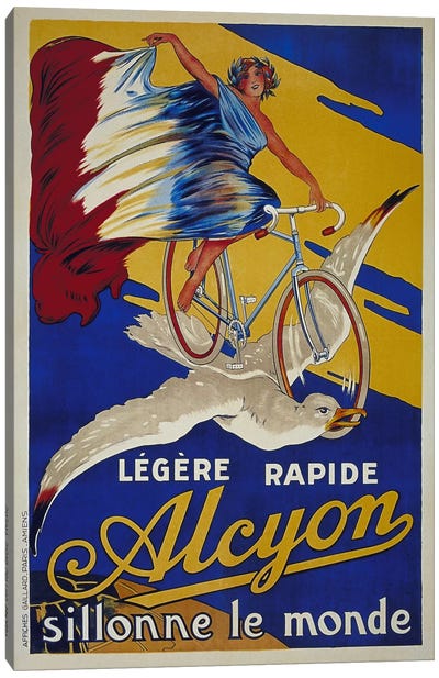 Alcyon French Bicycle Advertising Vintage Poster Canvas Art Print - Cycling Art