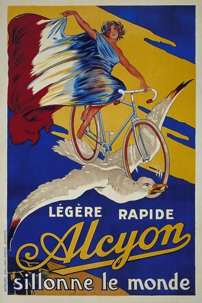 Cycling: Alcyon French Bicycle Advertising Vintage Poster by Unknown Artist