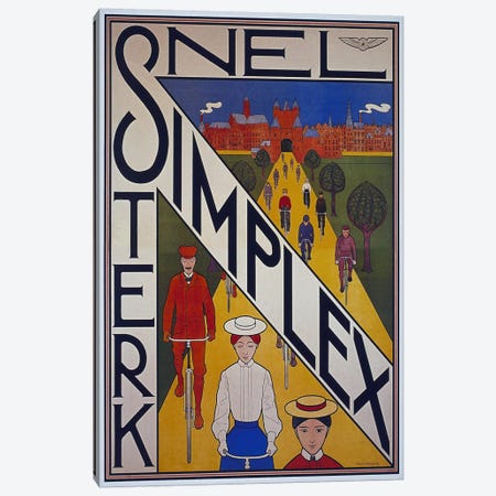 Snel Simplex Bicycle Advertising Vintage Poster Canvas Print #5152} by Unknown Artist Canvas Art Print