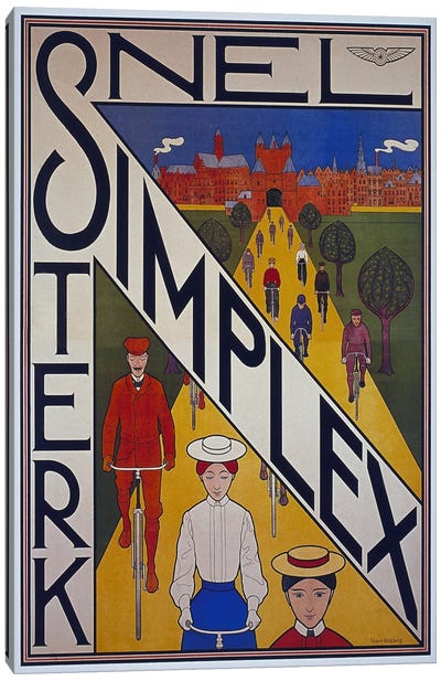 Snel Simplex Bicycle Advertising Vintage Poster Canvas Art Print - Art Nouveau