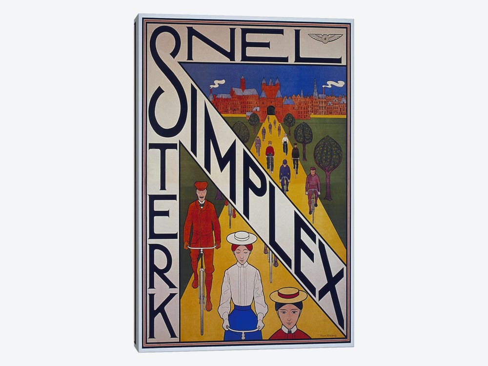 Snel Simplex Bicycle Advertising Vintage Poster by Unknown Artist 1-piece Canvas Wall Art