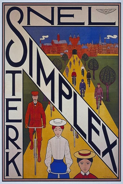 Advertisements: Snel Simplex Bicycle Advertising Vintage Poster by Unknown Artist