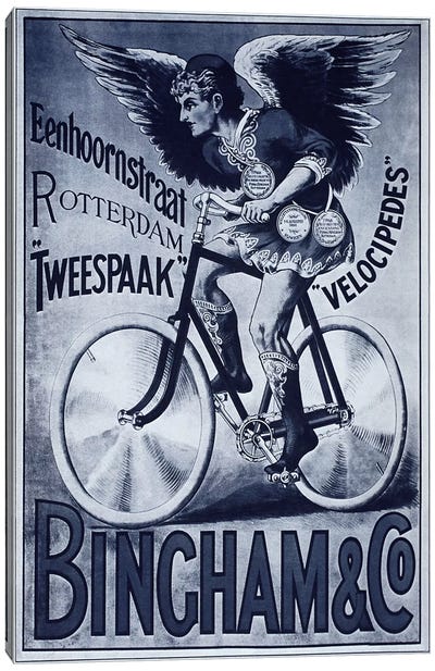 Bincham & Co. Bicycle Advertising Vintage Poster Canvas Art Print - Bicycle Art