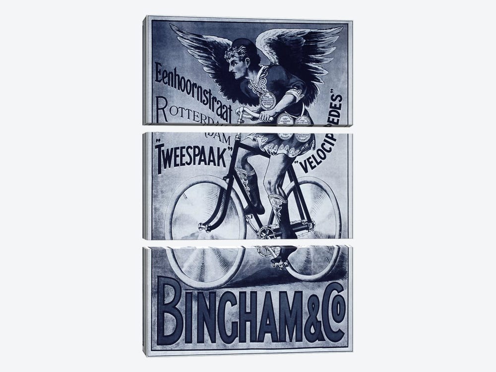 Bincham & Co. Bicycle Advertising Vintage Poster 3-piece Canvas Wall Art