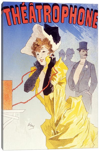 Theatrophone (Advertising) Vintage Poster Canvas Art Print - Public Domain TEMP