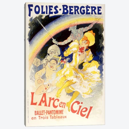 Larc en Ciel (Ballet-Pantomime en Trois Tableaux) Folies - Bergere Vintage Poster Canvas Print #5157} by Unknown Artist Canvas Wall Art