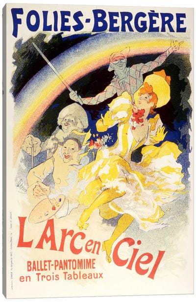 Larc en Ciel (Ballet-Pantomime en Trois Tableaux) Folies - Bergere Vintage Poster Canvas Art Print - Performing Arts