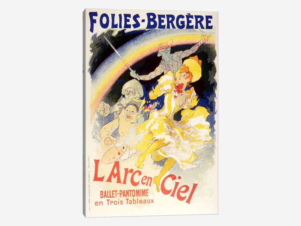 Larc en Ciel (Ballet-Pantomime en Trois Tableaux) Folies - Bergere Vintage Poster by Unknown Artist 1-piece Canvas Art Print
