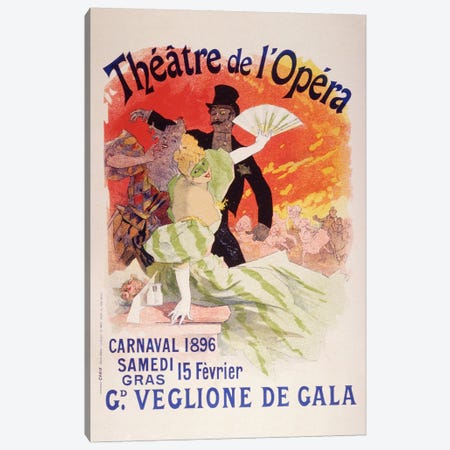 Carnaval (Veglione de Gala) - Theatre de l'Opera Vintage Poster Canvas Print #5158} by Unknown Artist Canvas Print