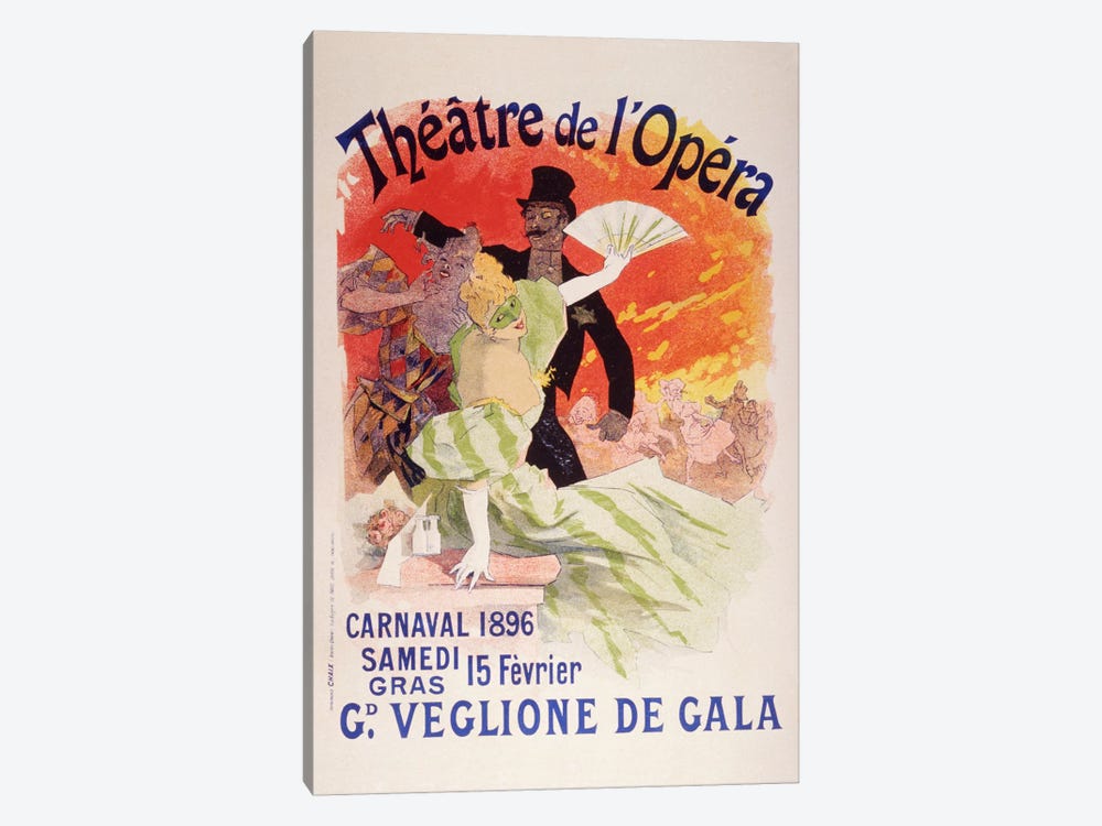 Carnaval (Veglione de Gala) - Theatre de l'Opera Vintage Poster 1-piece Canvas Artwork