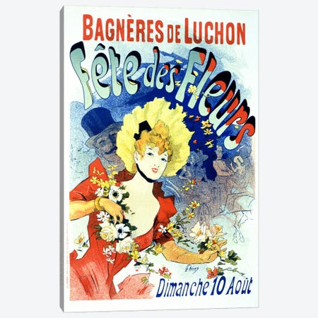 Fete des Fleurs (Bagneres de Luchon) Vintage Poster Canvas Print #5159} by Unknown Artist Art Print