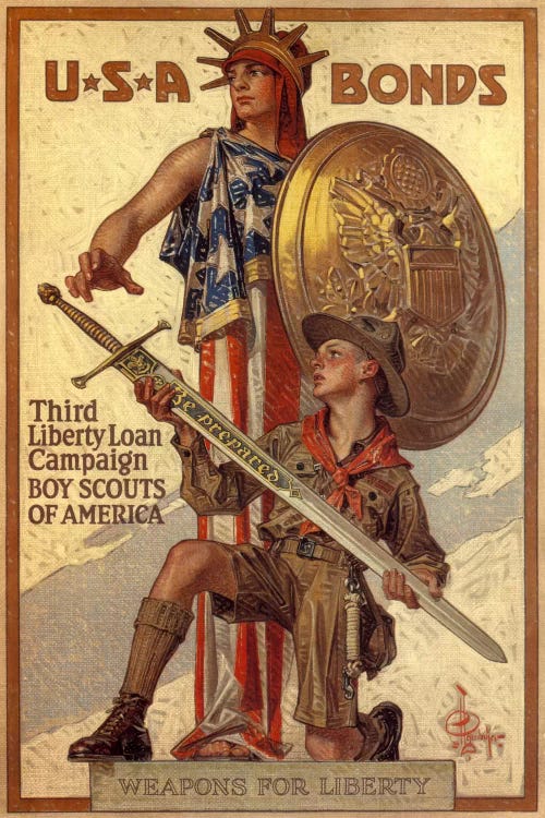 Third Liberty Loan Campaign (Boy Scouts of America) Advertising Vintage Poster by Unknown Artist wall art