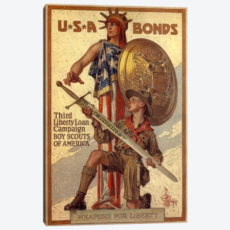 Third Liberty Loan Campaign (Boy Scouts of America) Advertising Vintage Poster Canvas Print #5162} by Unknown Artist Canvas Wall Art