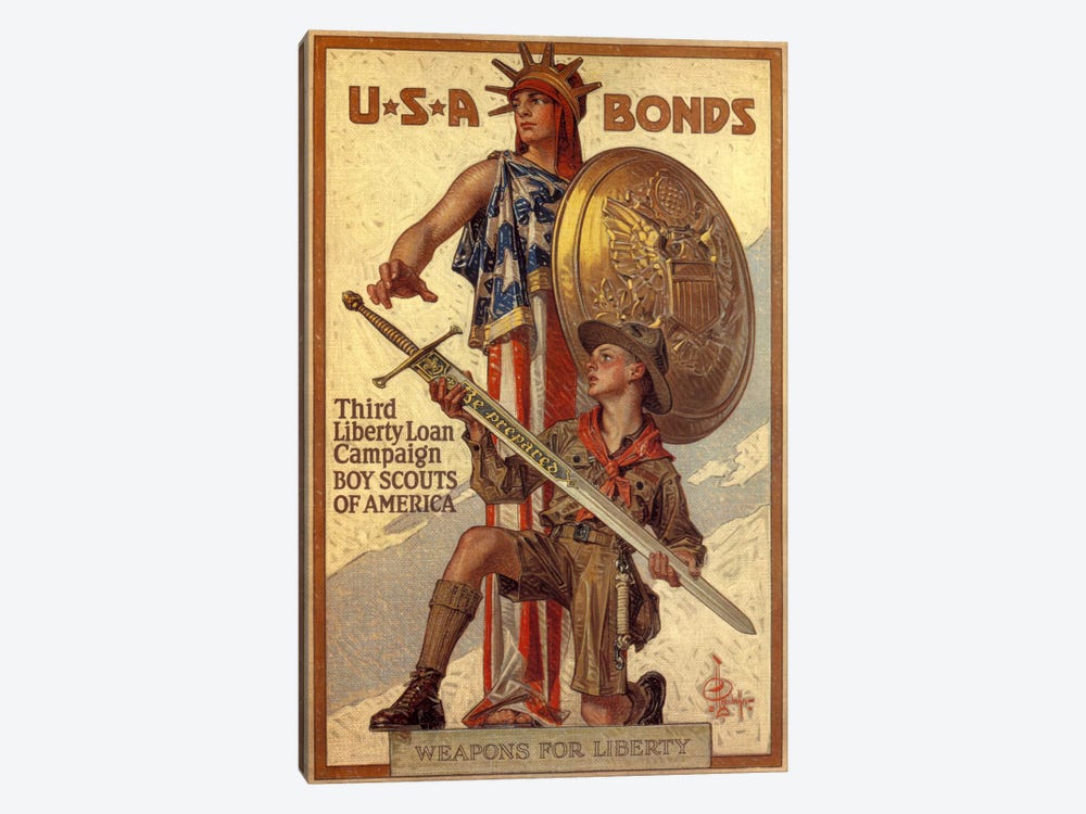 Third Liberty Loan Campaign (Boy Scouts of America) Advertising Vintage Poster by Unknown Artist 1-piece Canvas Print