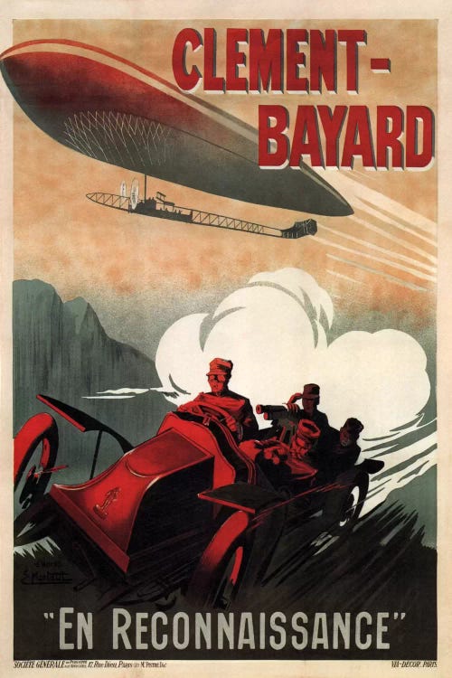 Clement - Bayard (En Reconnaissance) Advertising Vintage Poster by Unknown Artist wall art