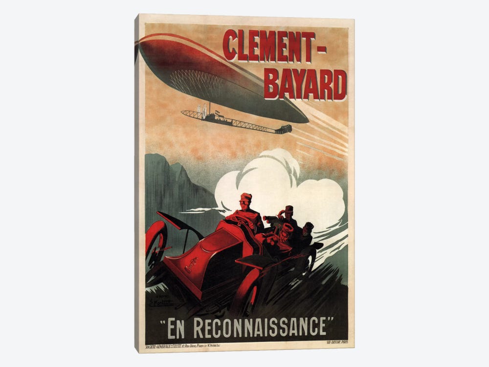 Clement - Bayard (En Reconnaissance) Advertising Vintage Poster by Unknown Artist 1-piece Canvas Art Print