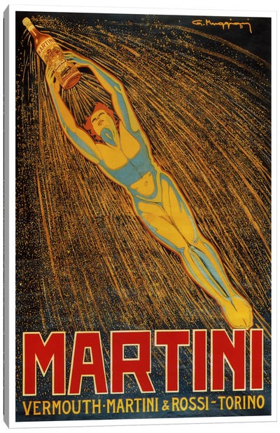 Martini (Vermouth Martini & Rossi) Advertising Vintage Poster Canvas Art Print - Wine Art