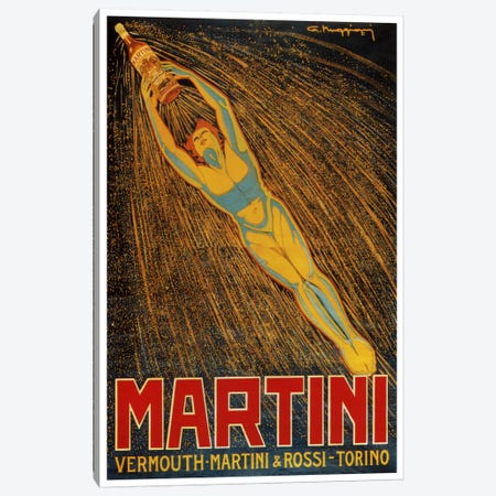 Martini (Vermouth Martini & Rossi) Advertising Vintage Poster Canvas Print #5212} by Unknown Artist Canvas Art