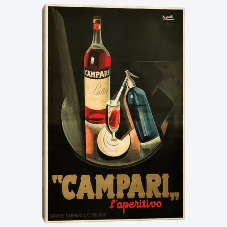 Campari Aperitivo Advertising Vintage Poster Canvas Print #5215} by Marcello Nizzoli Canvas Art Print