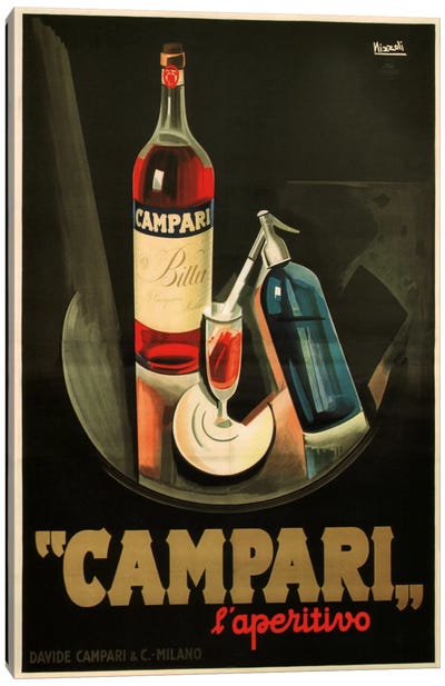Campari Aperitivo Advertising Vintage Poster Canvas Art Print - Italian Cuisine