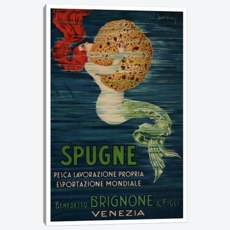 Spugne Benedetto Brignone & Figli (Venezia) Advertising Vintage Poster Canvas Print #5216} by Unknown Artist Canvas Print