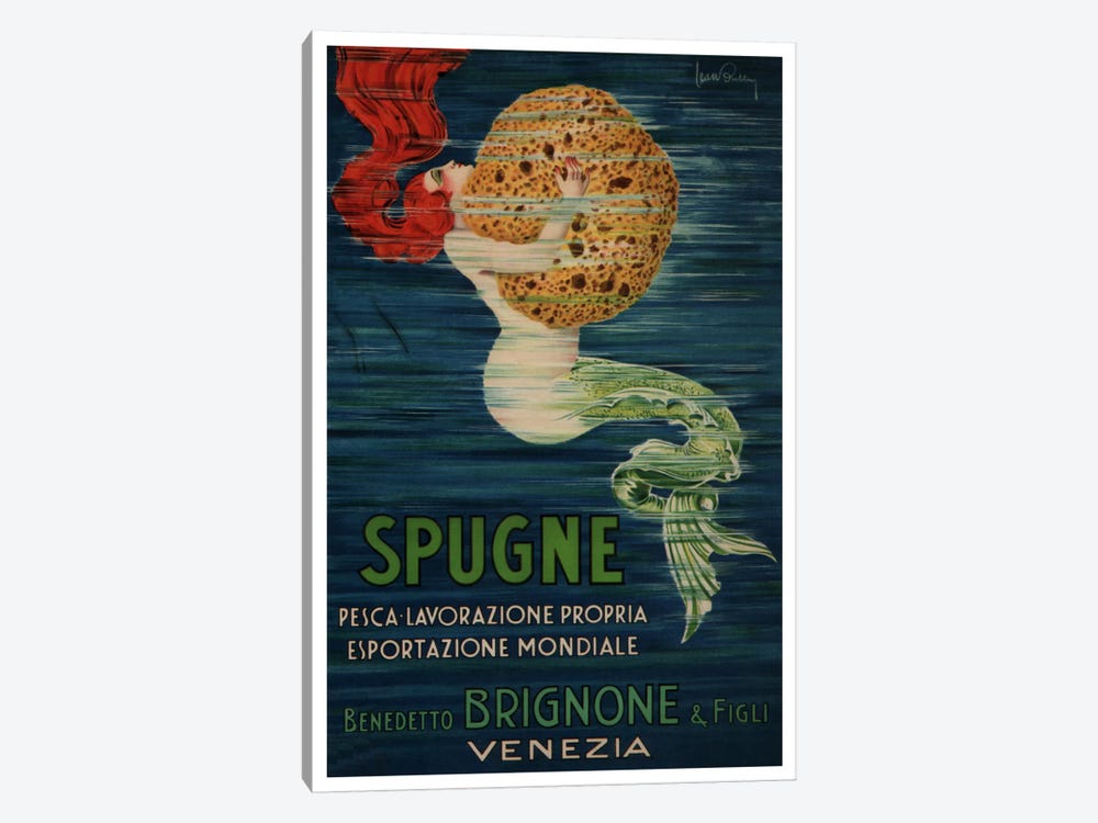 Spugne Benedetto Brignone & Figli (Venezia) Advertising Vintage Poster by Unknown Artist 1-piece Canvas Artwork